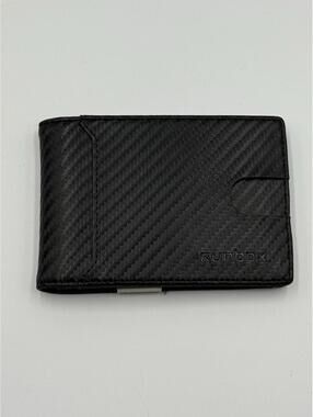 RUNBOX Carbon Fiber Wallet Slim Bifold RFID Blocking Black